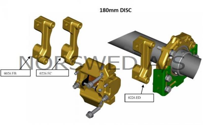 Support Bremsecaliper  180 10mm eccentric