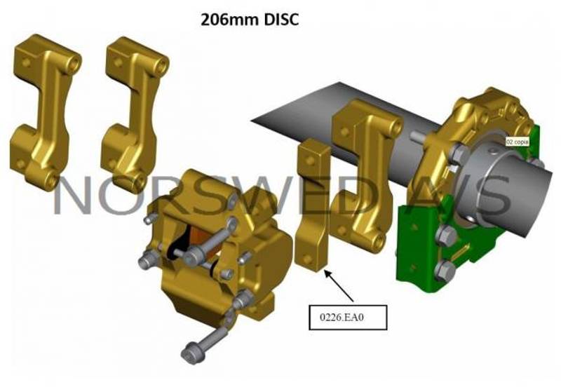 Ekstra support Bremsecaliper Ø 206